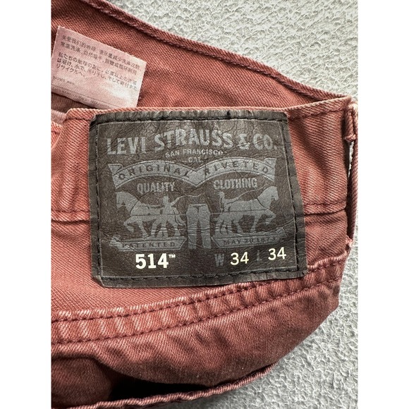 Levi's Men's Straight Jeans in Brick Red - Picture 6 of 13